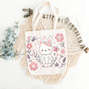 Tela Bolso de conejo floral caprichoso