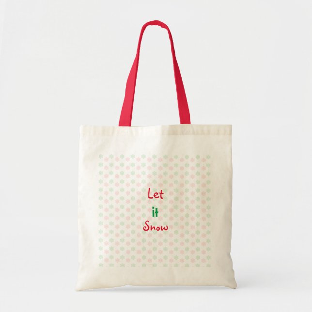 Tela Bolso de copo de nieve de Navidad (Frente)
