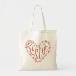 Tela Bolso de corazón con huellas de patas de rescate d