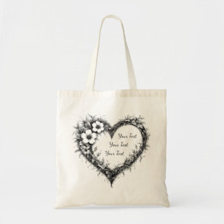 Tela Bolso de corazón de flores silvestres personalizad