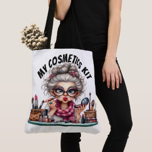 Tela Bolso de cosméticos para personas mayores divertid