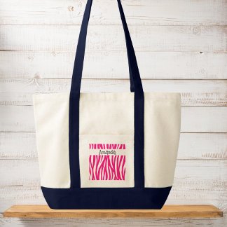 Tela Bolso de estampado animal de ondas rosa brillante