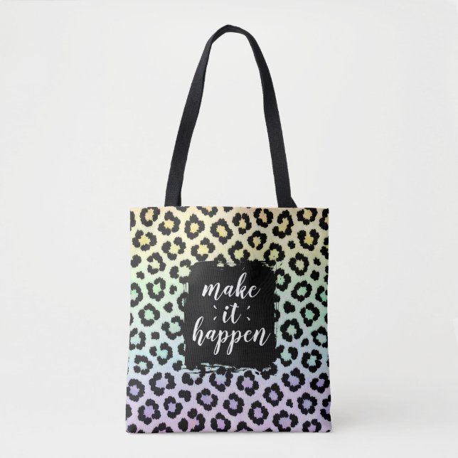 Tela Bolso de estampado de leopardo pastel Make It Happ (Anverso)