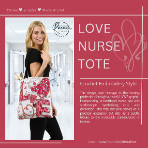 Tela Bolso de estilo de bordado de ganchillo de enferme