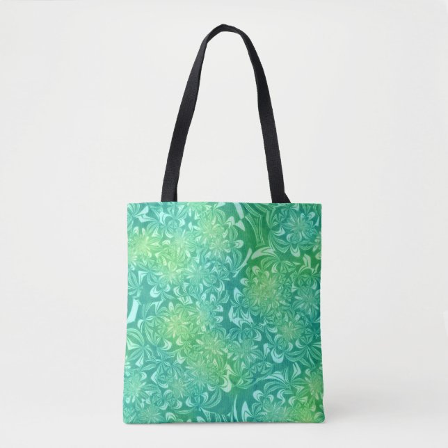 Tela bolso de flores de batik verde (Anverso)