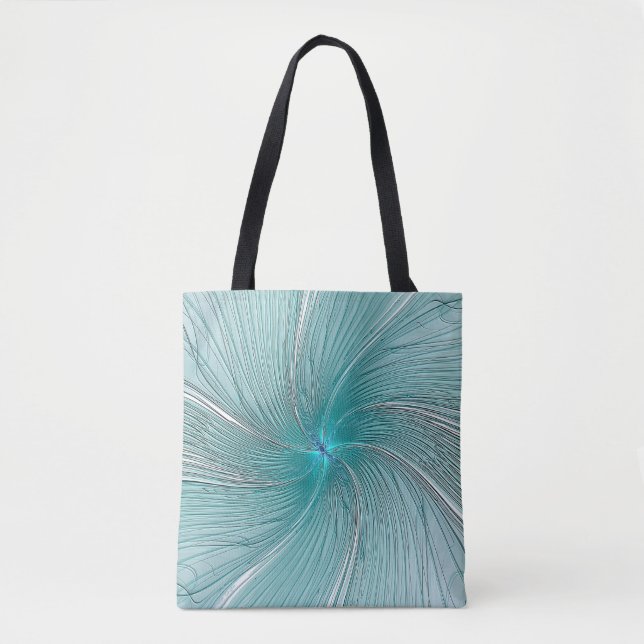 Tela Bolso de flores de cuerda moderno aqua (Anverso)