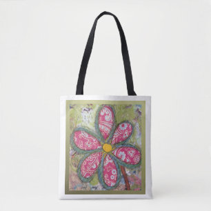 Tela Bolso de flores de gran tamaño