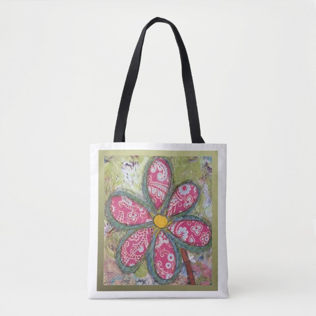Tela Bolso de flores de gran tamaño (Anverso)