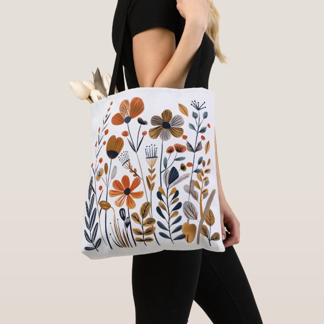 Tela Bolso de flores nórdicas (Detalle)