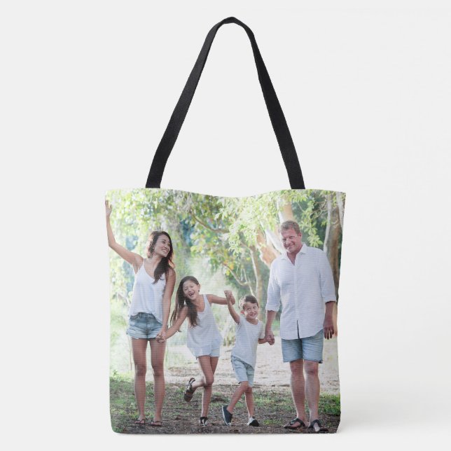 Tela Bolso de foto personalizada de familia doble cara (Reverso)