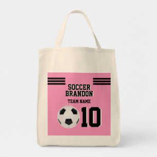 Tela bolso de fútbol bolso jugador rosa negro personali