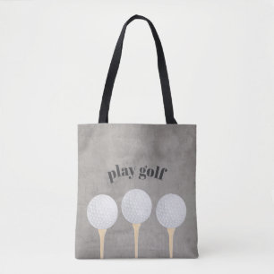 Tela bolso de golf tote bag angustiado y blanco