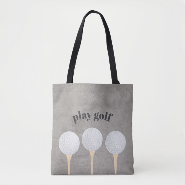Tela bolso de golf tote bag angustiado y blanco (Anverso)
