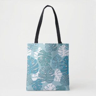 Tela bolso de hojas azules