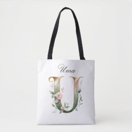 Tela Bolso de hombro con estampado floral dorado person