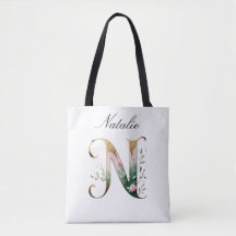 Bolso de hombro con estampado floral dorado person