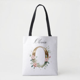 Tela Bolso de hombro con estampado floral dorado person