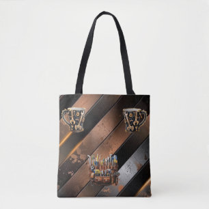 Tela Bolso de hombro dramático negro y cobre para herra