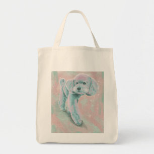 Tela Bolso de ilustración artística de caniche pastel s