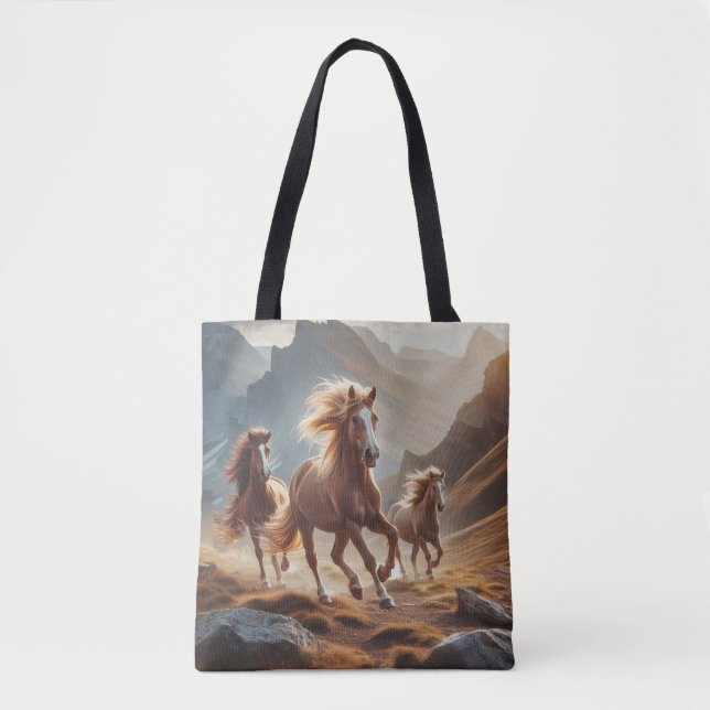 Tela Bolso de imagen de caballos (Anverso)