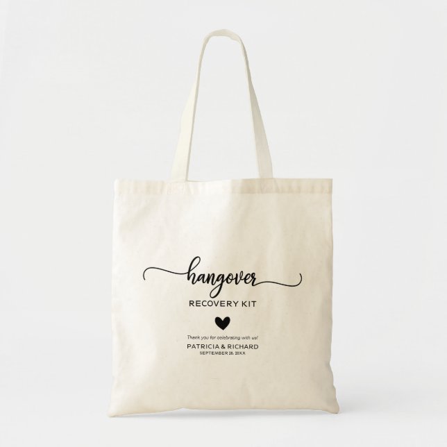Tela Bolso de kit de resaca de boda de corazón lindo (Frente)
