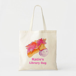 Tela Bolso de la biblioteca del tote del naranja y de