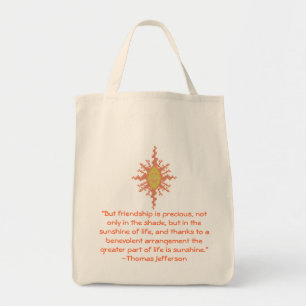 Tela Bolso de la cita de la amistad de Thomas Jefferson