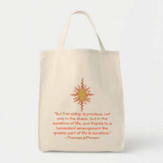 Tela Bolso de la cita de la amistad de Thomas Jefferson
