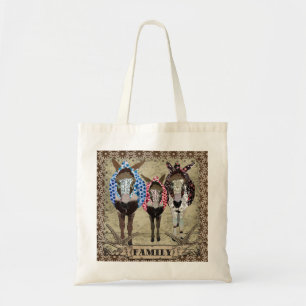 Tela Bolso de la familia del burro