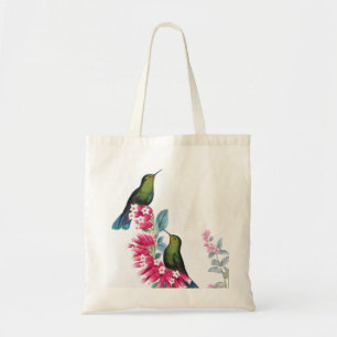 Tela Bolso de la imagen del vintage de los colibríes y
