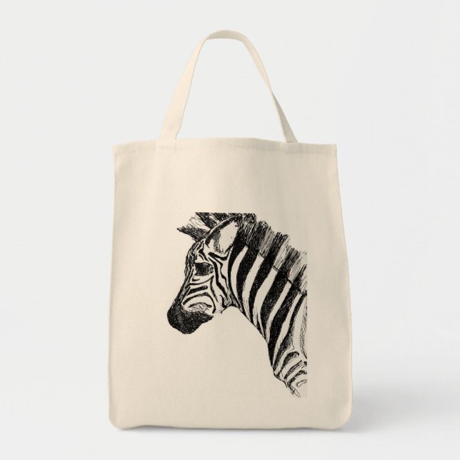 Tela Bolso de la lona de la cebra (Frente)