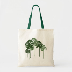 Tela Bolso de la silueta de los árboles de pino