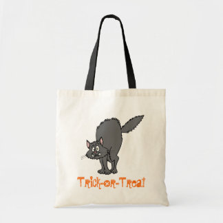 Tela Bolso de la Truco-O-Invitación (gato negro)