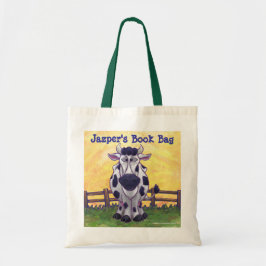 Tela Bolso de libro personalizado de vaca divertida