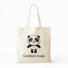 Bolso de libros de la biblioteca de panda para niñ