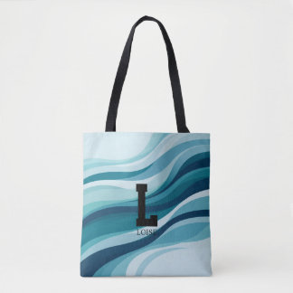 Tela Bolso de lona con monograma de onda Trending