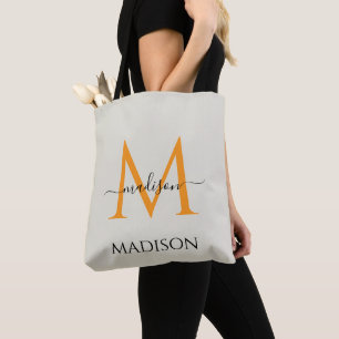Tela Bolso de lona con monograma personalizado y nombre