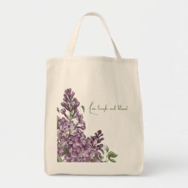 Tela Bolso de lona floral botánico de lila púrpura eleg