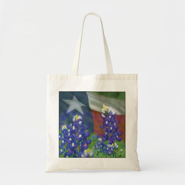 Tela Bolso de los bluebonnets de la bandera de Tejas (Frente)