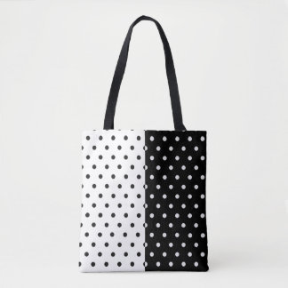 Tela Bolso de lunares en blanco y negro