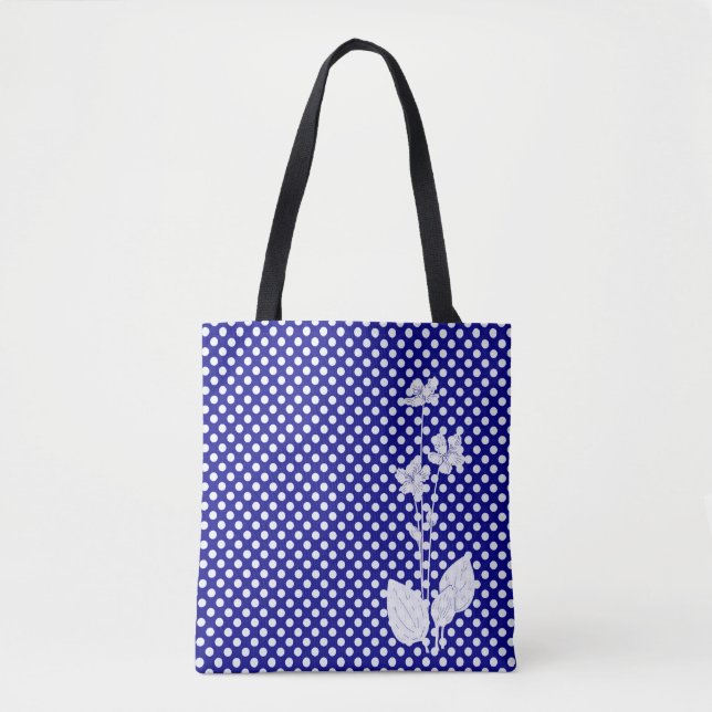 Tela Bolso de lunares Navy y Blanco (Anverso)