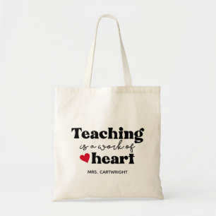 Tela Bolso De Maestro Moderno Con Letra Estilosa