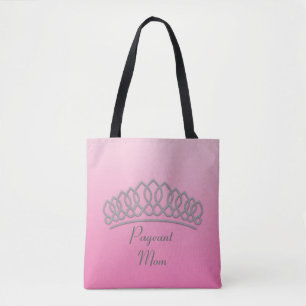 Tela Bolso de Mamá de Concurso con Tiara Rosa y Platead