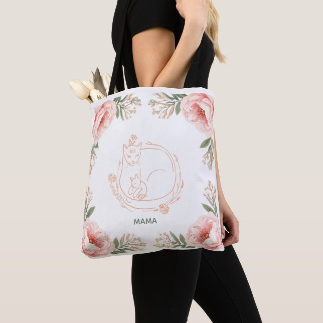 Tela Bolso de Mama Gata y Gatito (Detalle)