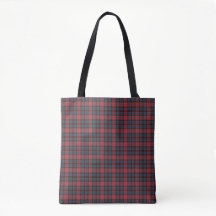 Bolso de mano a cuadros tartán rojo rosa azul y ne