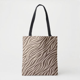 Tela Bolso de mano a rayas cebra marrón y beige elegant