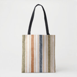 Tela Bolso de mano a rayas de acuarela rústica