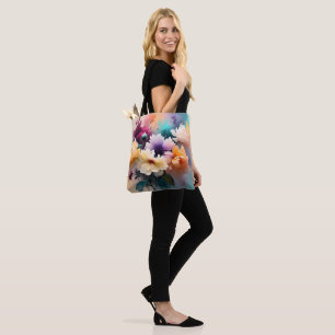 Tela Bolso de mano artístico de acuarela floral etérea