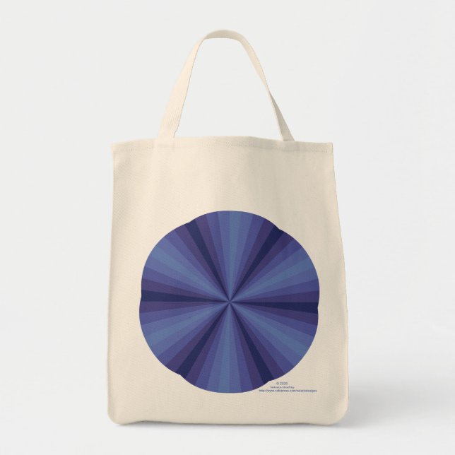 Tela Bolso de mano azul de ilusión óptica (Frente)