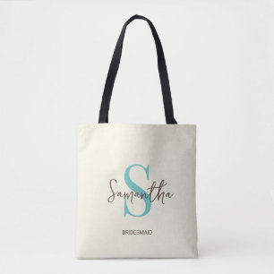 Tela Bolso de mano azul personalizado para damas de hon